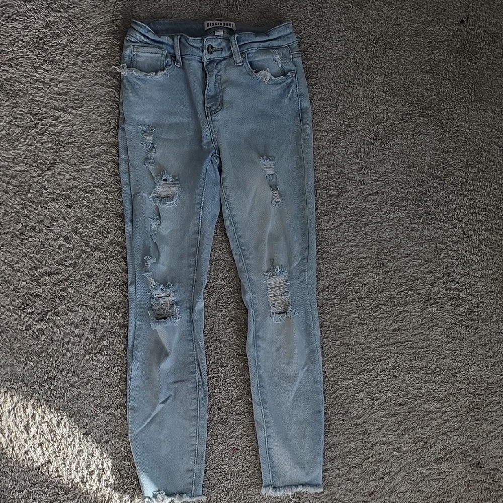 Light Blue Distressed Skinny Jeans